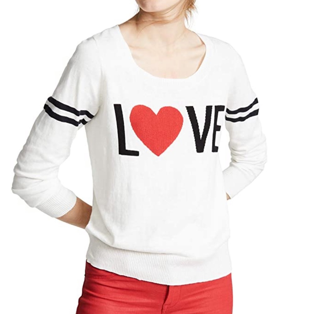 Chaser Love Crew Neck Pullover Sweater in Bone